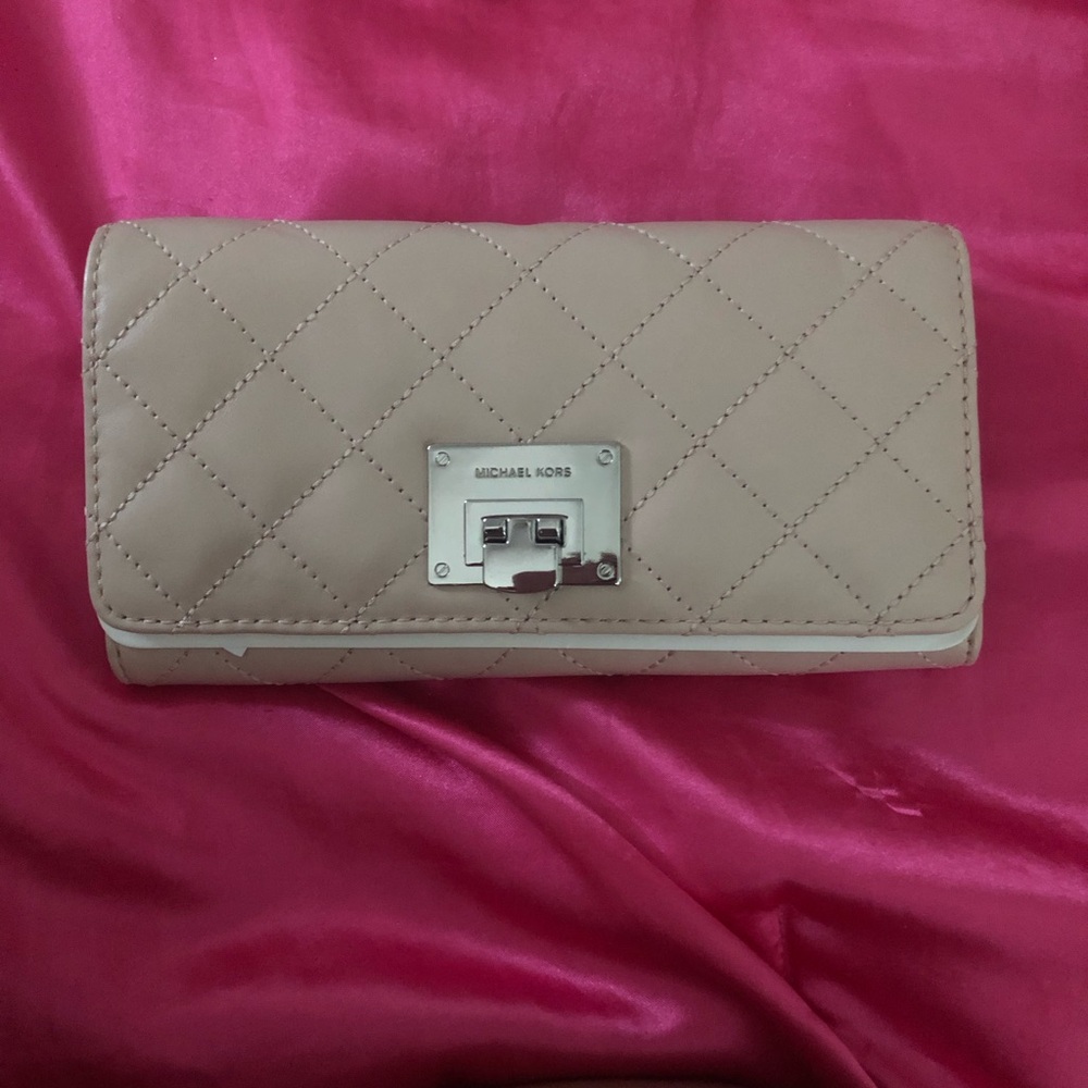 Michael Kors “Astrid” Quilted Tan Wallet